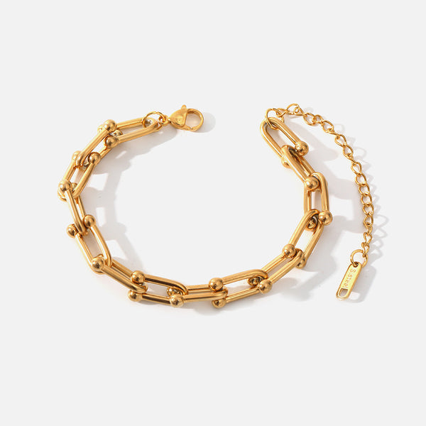 |  Gold-Plated Chain Bracelet | Stainless Steel Gold Link Bracelet | Edgy Gold Chain Bracelet |
Sleek Gold Chain Bracelet | Modern Gold Link Bracelet | Chic Stainless Steel Bracelet |
Statement Gold Chain | Robust Gold Chain Bracelet | Trendy Gold Steel Bracelet  |
Contemporary Gold Chain |