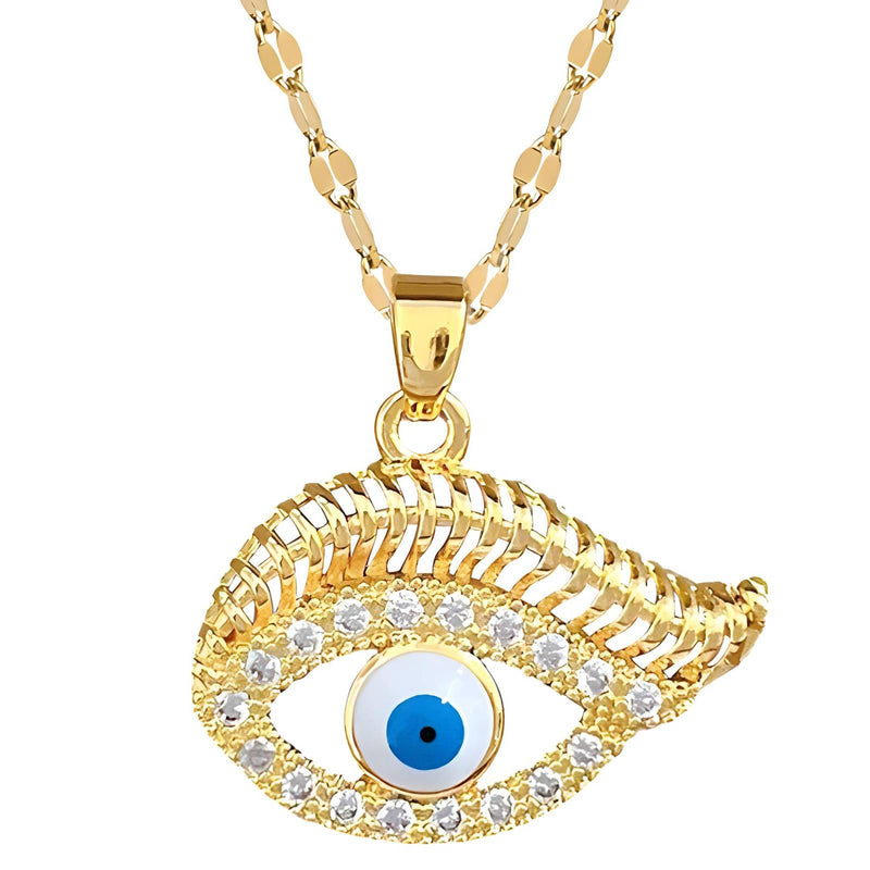 18K gold plated  Evil Eyes necklace