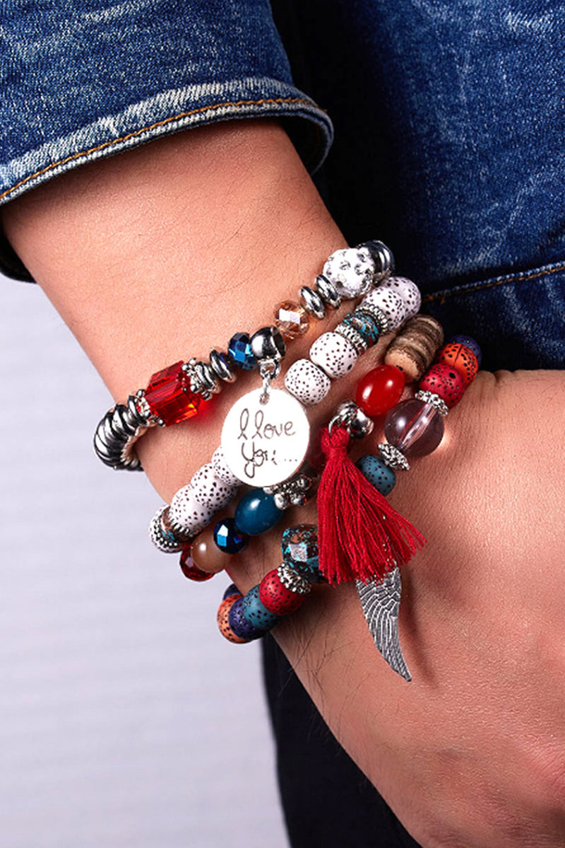 | Vibrant Wing Bracelet Set | Bold Wing Tassel Set | Fiery Wing Bracelet Set |